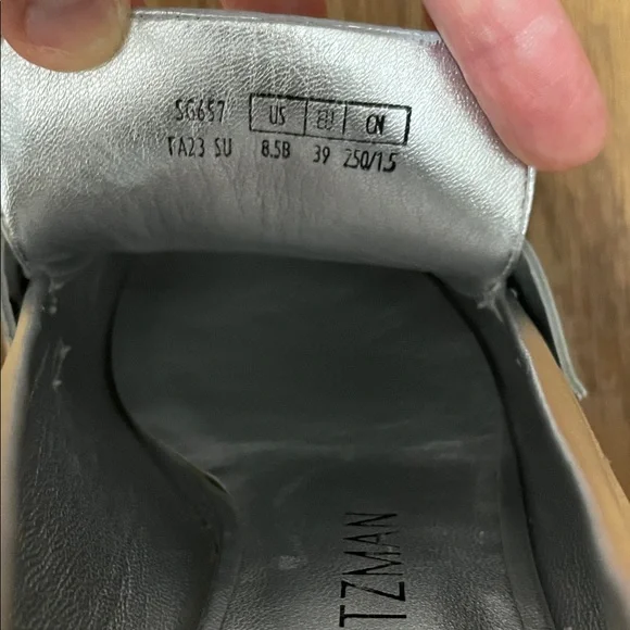 Stuart Weitzman Metallic Silver Loafers NWOT - Picture 3 of 12